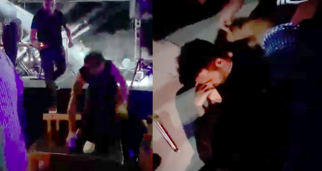 Sahneden düşen Emre Kaya hastaneye kaldırıldı