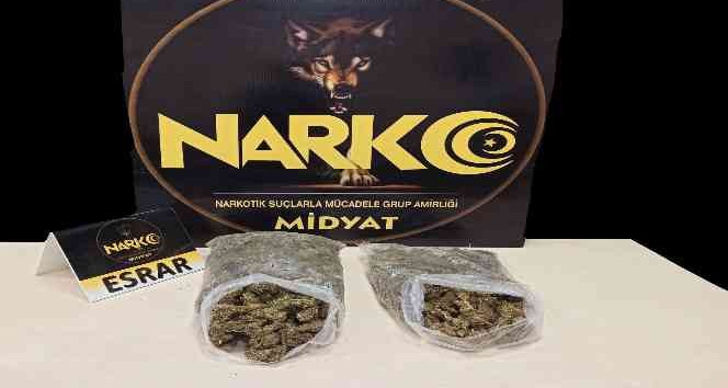 Midyat’ta 1.5 kilogram esrar ele geçirildi