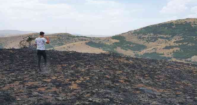 Gümüşhane’de çobanın yaktığı ateş nedeniyle 20 hektarlık arazi küle döndü
