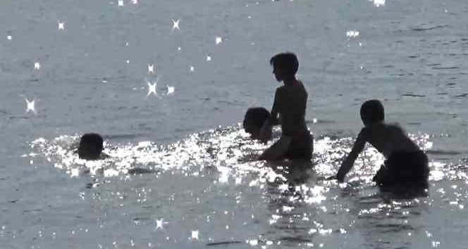 Meriç Nehri’nde yüzen çocukların tehlikeli oyunu