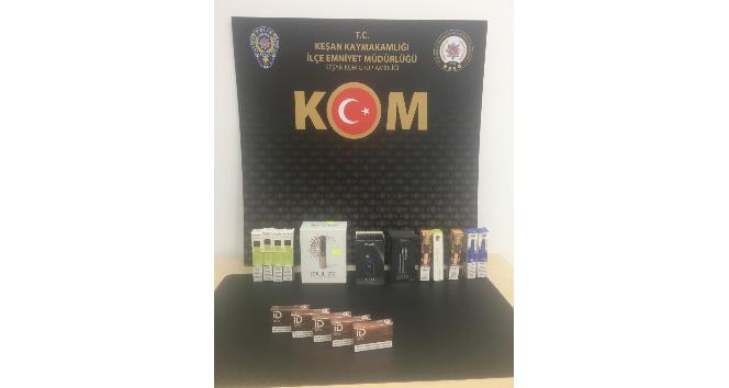 Edirne’de kaçak elektronik sigara ve tütün ele geçirildi