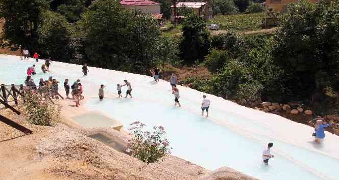 Göksu travertenleri Giresun’un Pamukkale’si oldu