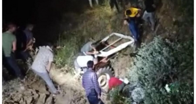 Manisada traktör uçuruma yuvarlandı: 1 ölü, 1 yaralı