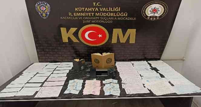 Kütahya’daki tefeci operasyonunda, 5 milyon 397 bin 575 TL tutarında senet ele geçirildi