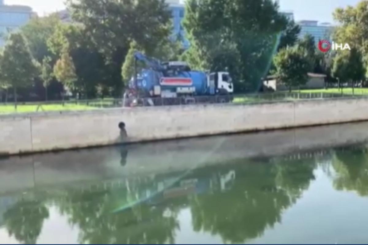 Kağıthanesi Deresi’ni kirleten İBB aracı görüntülendi