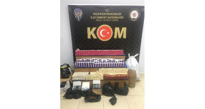 Kaçak tütünle doldurulmuş binlerce makaron ele geçirildi