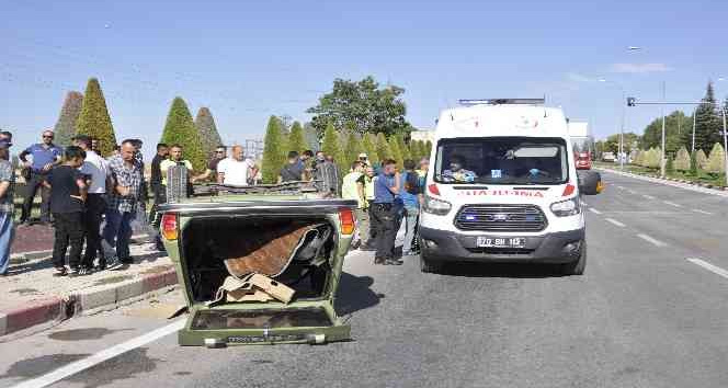 Takla atan otomobilin sürücüsü ölümden döndü