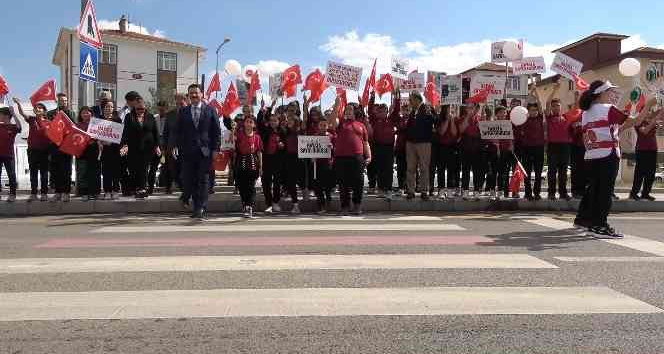 Öğrenciler yaya önceliğine dikkat çekti