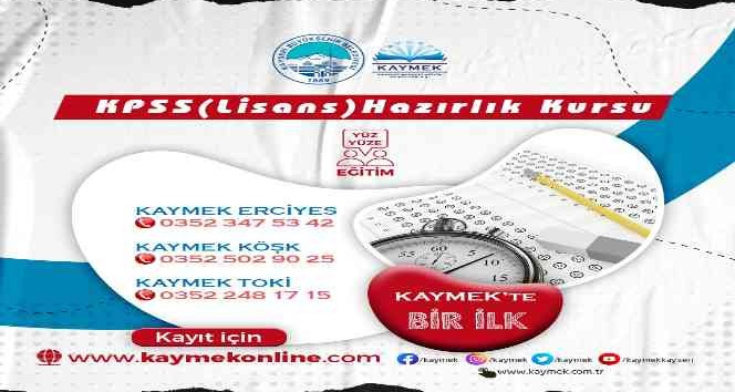 Büyükşehir KAYMEK’ten bir ilk daha: ‘Yüz yüze KPSS lisans kursu’