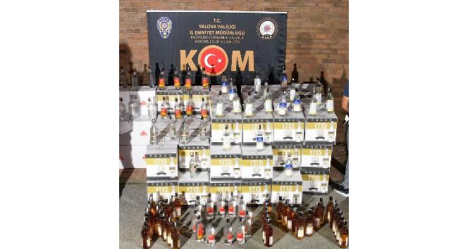 Yalova’da bin 380 şişe kaçak alkol ele geçirildi