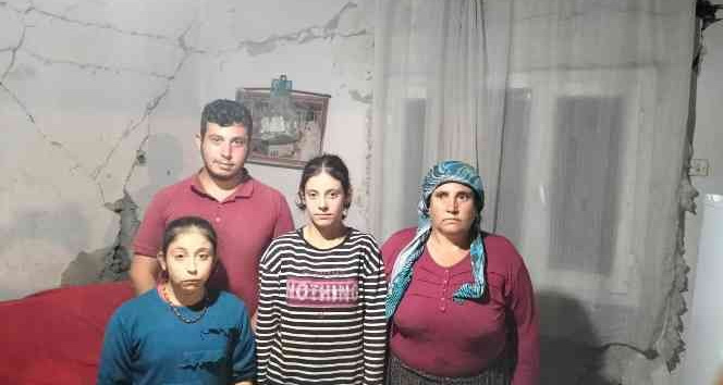 Osmaniye’de evleri ağır hasar gören aile büyük korku yaşadı