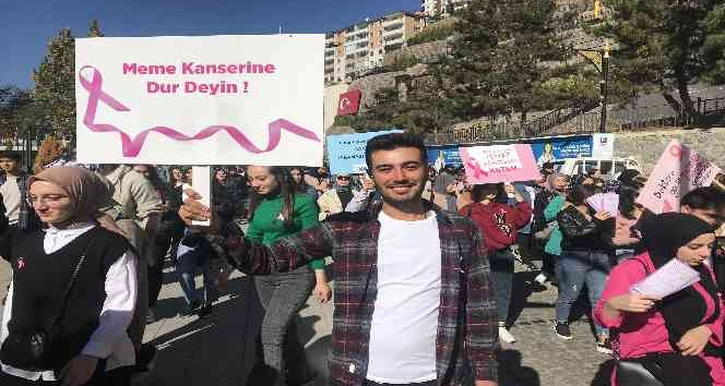 Gümüşhane’de Meme kanserine farkındalık oluşturmak için yürüdüler