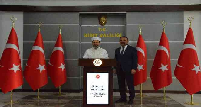 Diyanet İşleri Başkanı Erbaş, Siirt Valisi Hacıbektaşoğlu’nu ziyaret etti