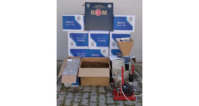 Tokat’ta bir ikamette 100 bin makaron ele geçirildi