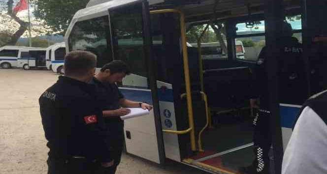 Biga zabıtasından ulaşım araçlarına ve kantinlere denetim