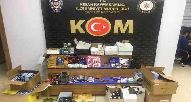 Keşan’da çok sayıda cinsel içerikli ürün ele geçirildi