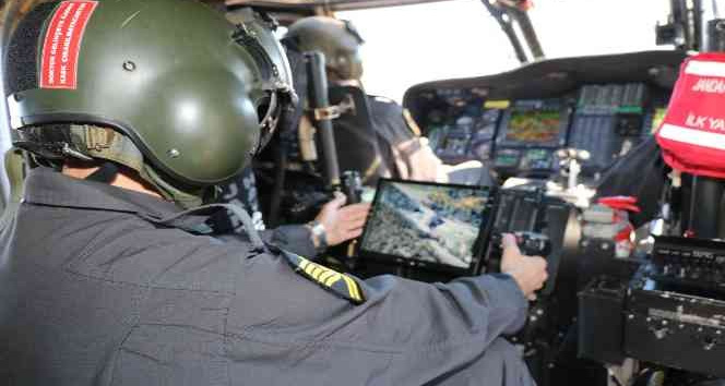 Tokat’ta jandarma helikopteri ile havadan denetim
