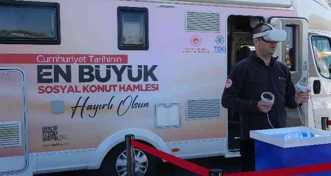 "Cumhuriyet tarihinin en büyük sosyal konut hamlesi projesi" vatandaşlara mobil araçla tanıtıldı