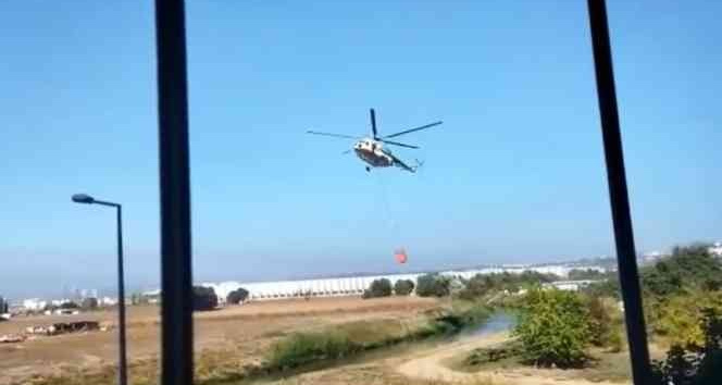 Yangın söndürme helikopterleri o fabrikaya sorti yapıyor