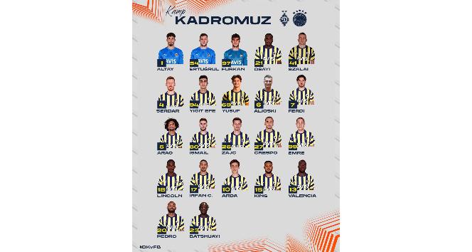 Fenerbahçe’nin kamp kadrosu belli oldu