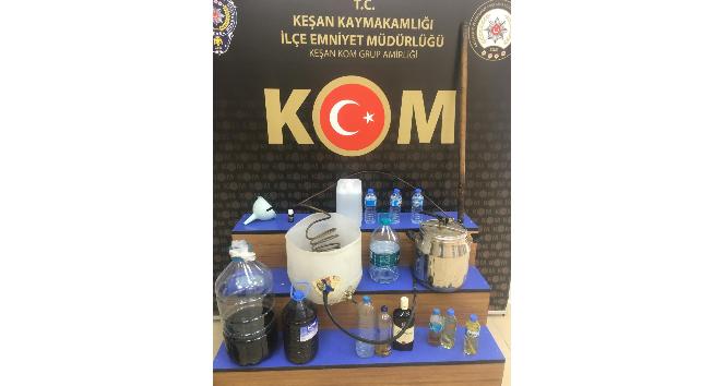 Keşan’da sahte içki operasyonu