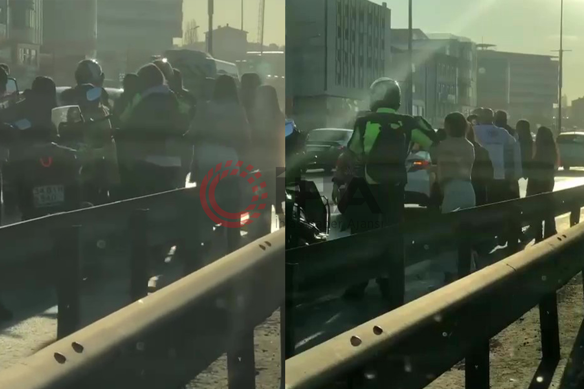 Pendik’te iki sürücü birbirine girdi, çevredekiler ayırmakta zorlandı