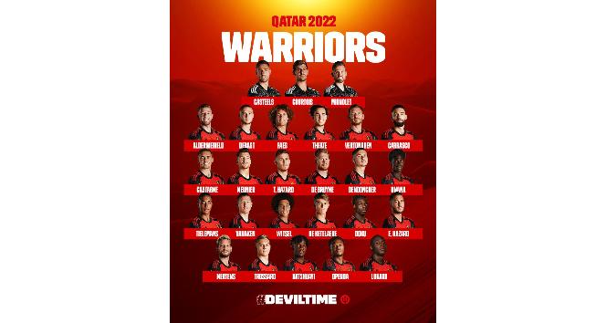 Belçika’nın 2022 Dünya Kupası kadrosu açıklandı