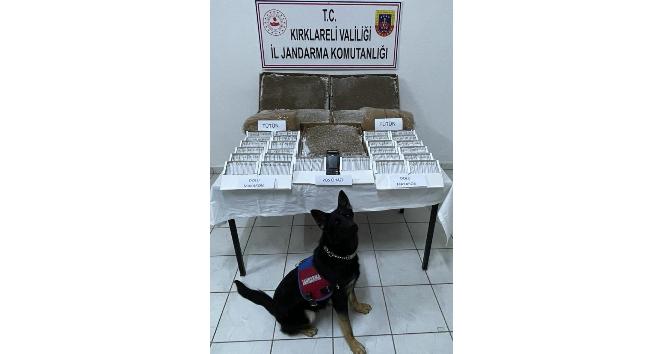 Kırklareli’nde durdurulan otomobilde kaçak tütün ele geçirildi