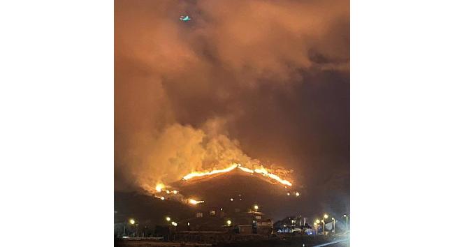 Gökçeada’da 3 farklı noktada çıkan otluk yangını kontrol altına alındı