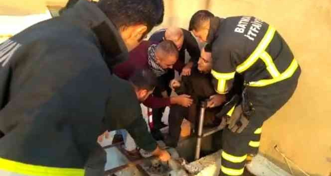 Havalandırma boşluğuna düşen genç, canının derdine değil, sigaranın derdine düştü