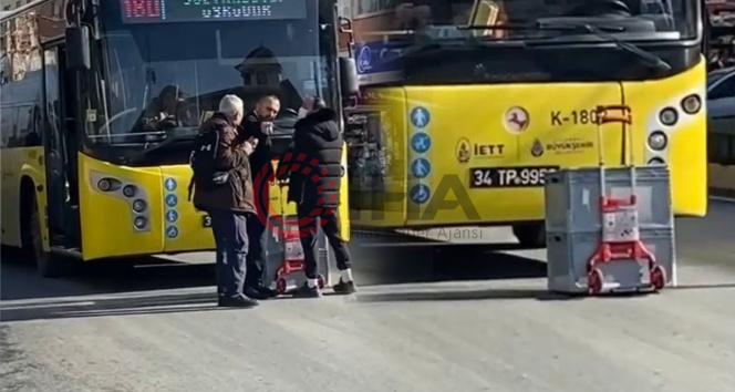 Sultanbeylide İETT otobüsünde kutu krizi