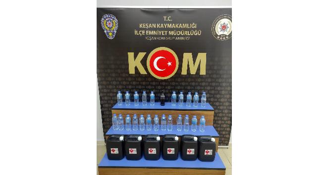 Baskın yapılan evde litrelerce etil alkol ele geçirildi