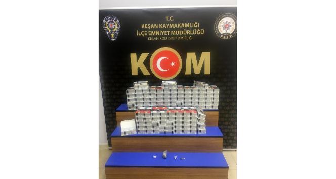 Keşan’da 22 bin 600 adet doldurulmuş makaron ele geçirildi
