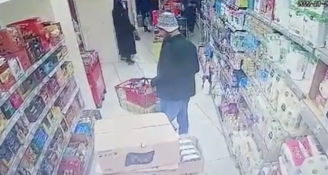 Sarıyerdeki market hırsızı, güvenlik kamerasına yansıdı