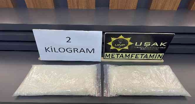 Uşak’ta 1 milyon değerinde 2 kilo metamfetamin yakalandı