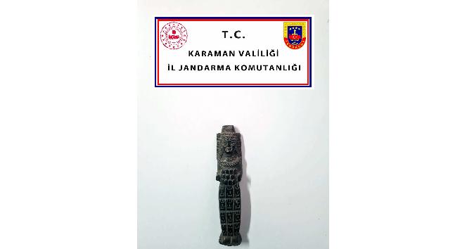Karaman’da Roma dönemine ait heykel ele geçirildi