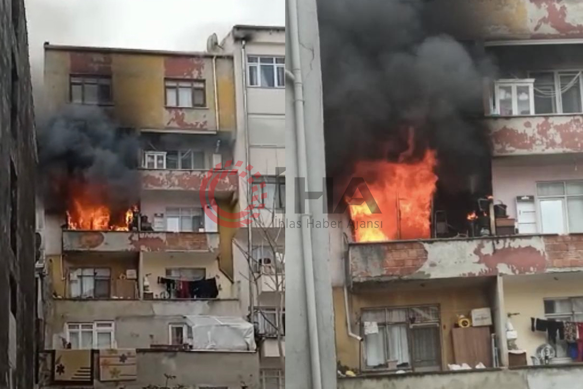 Kağıthane'de alevlere teslim olan dairede can pazarı: 4 kişilik aile itfaiye merdiveni yardımıyla kurtarıldı