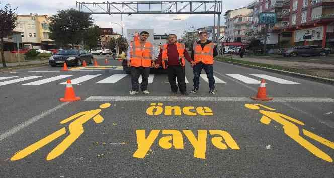 Ünye’de yollarda yaya güvenliği arttırıldı