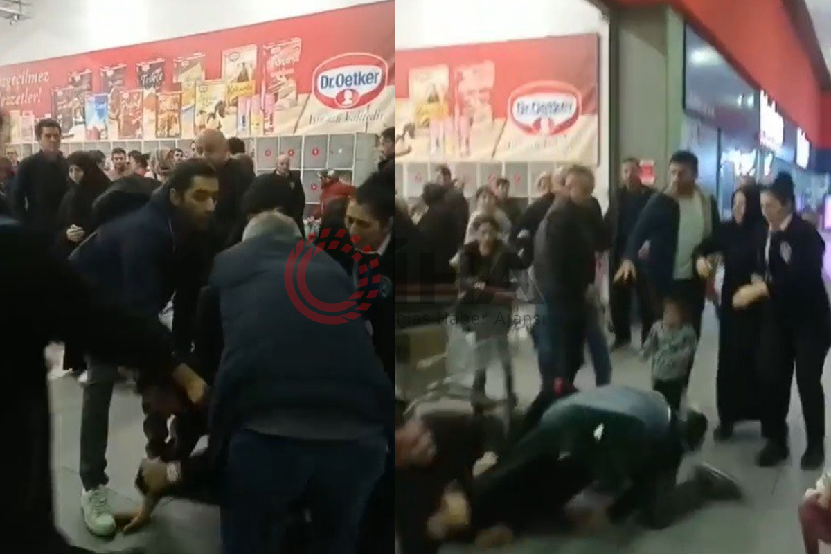 Alışveriş merkezinde araba kavgası kamerada