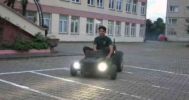 Lise öğrencisi hurdaya ayrılan parçalardan araba yaptı