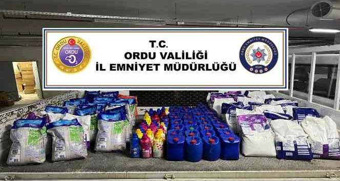 Ordu’da kaçak içki ve deterjan operasyonu