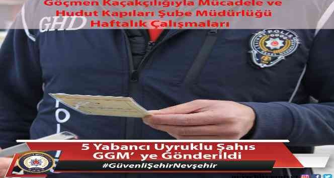 Türkiye’ye yasadışı yollarla giriş yapan 5 şahıs Nevşehir’de yakalandı