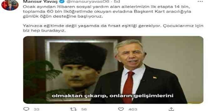 Ankara’da öğrenci başına 330 liralık kantin desteği müjdesi