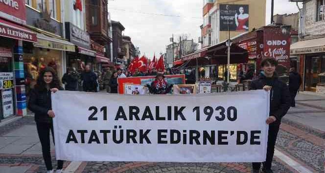 Atatürk’ün Edirne’ye gelişinin 92’nci yılı törenle kutlandı