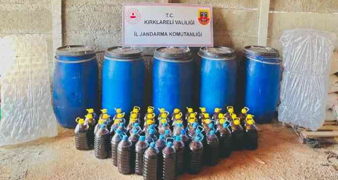 Kırklareli’de yılbaşı öncesi bin 550 litre sahte içki ele geçirildi