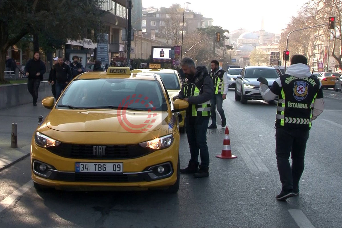 Şişli&#039;de taksi denetimi: Emniyet kemeri takmayan sürücülere ceza yağdı