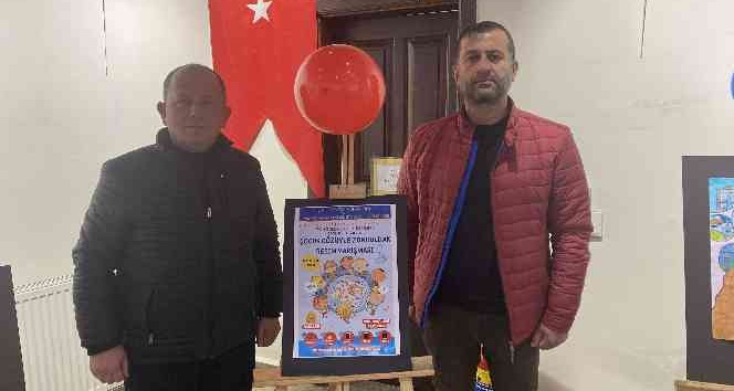 Yarışma sona erdi, öğrencilerin resimleri sergilendi