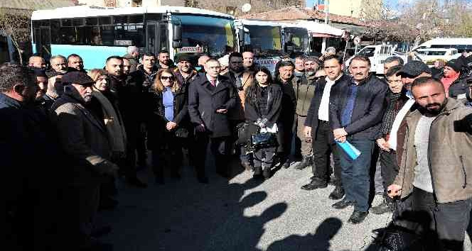 Erzincan’da belediyenin beldelerdeki taşımacılığına hat sahiplerinden tepki