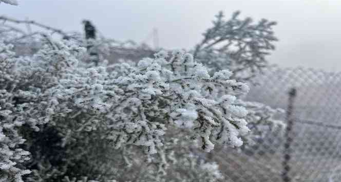 Mardin’de kırağı kartpostallık görüntüler oluşturdu