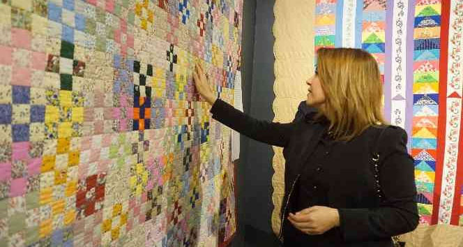 Kırkyama ile yapılan 40 eser düzenlenen sergide görücüye çıktı